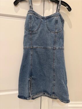 Blank NYC Light Blue Denim Dress with Smocked Waist